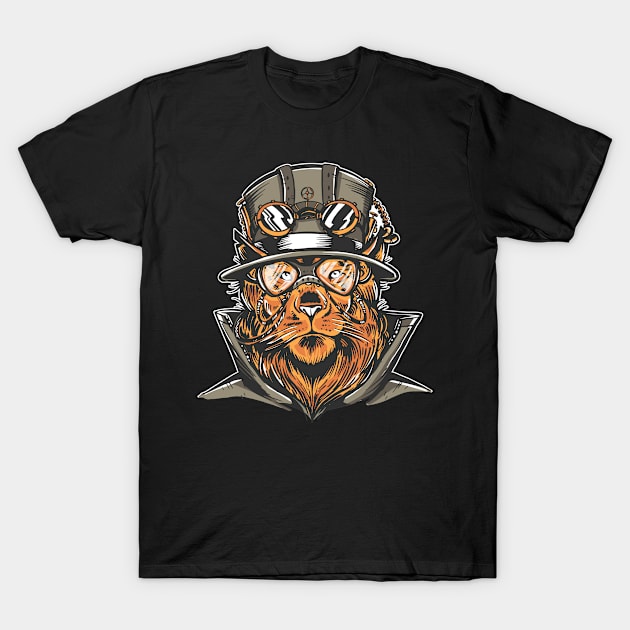 Steampunk lion gift idea present T-Shirt by Michangi